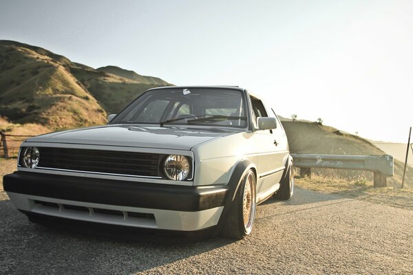 Grey Volkswagen in nature