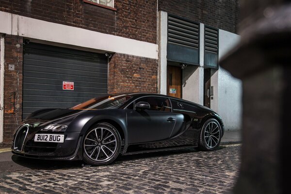 Road, street and super sports car, Bugatti is it