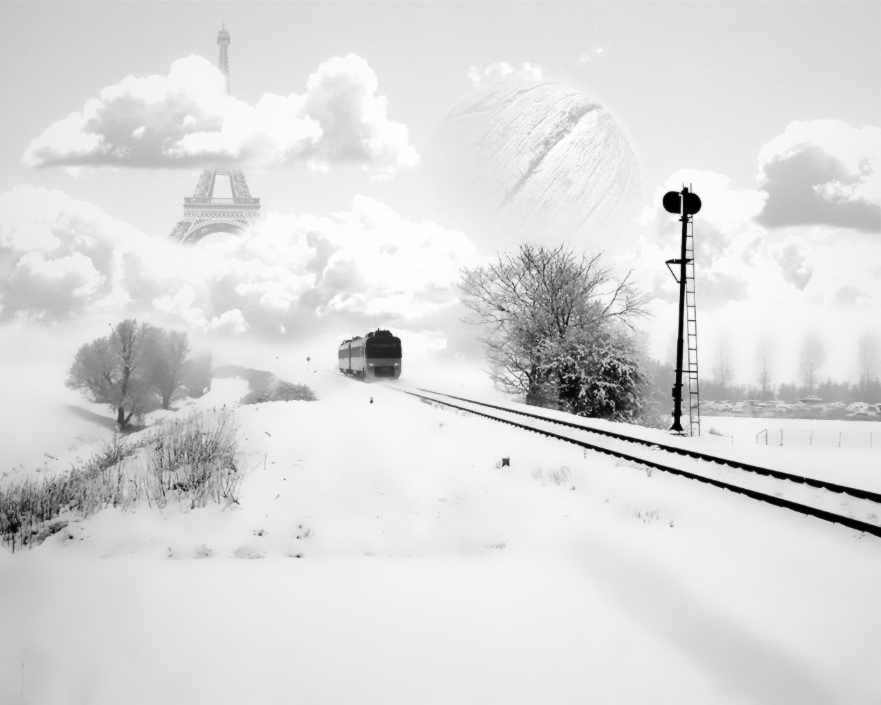 zug verarbeitung winter schienen