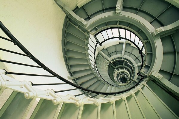 Spiral staircase inside the lighthouse