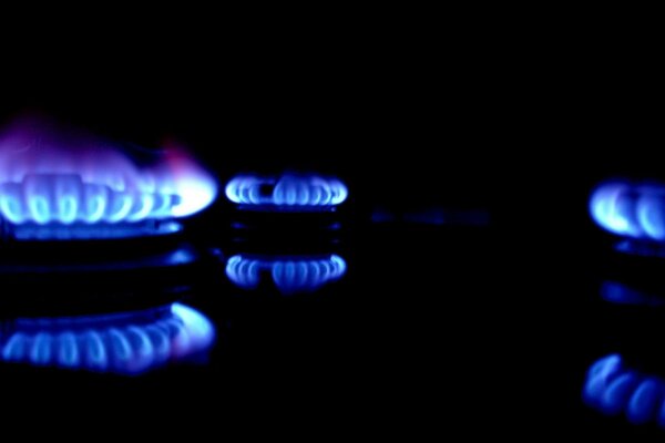 Estufa de gas incluida en la noche