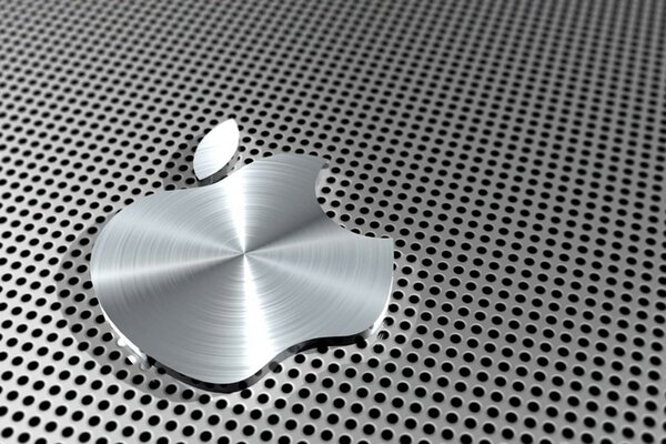 Ungewöhnliches Metall-Logo des epl auf einem löchrigen Hintergrund