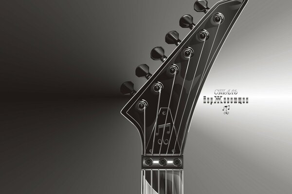 Vector of a six-string guitar