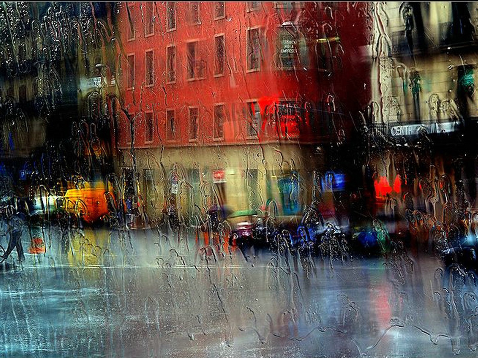 ville verre pluie rue