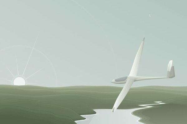Vektor-Bild eines Flugzeugs. Flugzeug im minimalistischen Stil