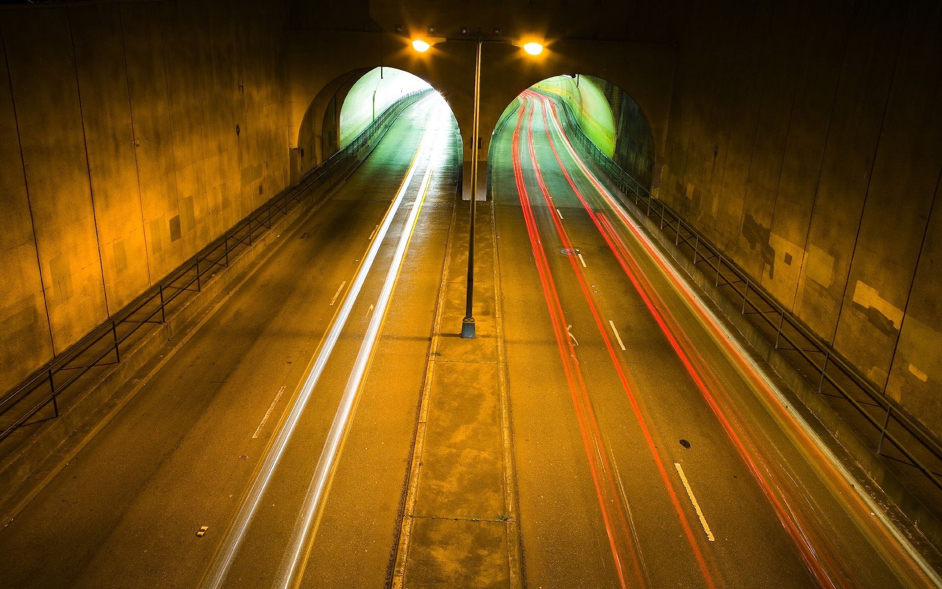 carretera túnel luces