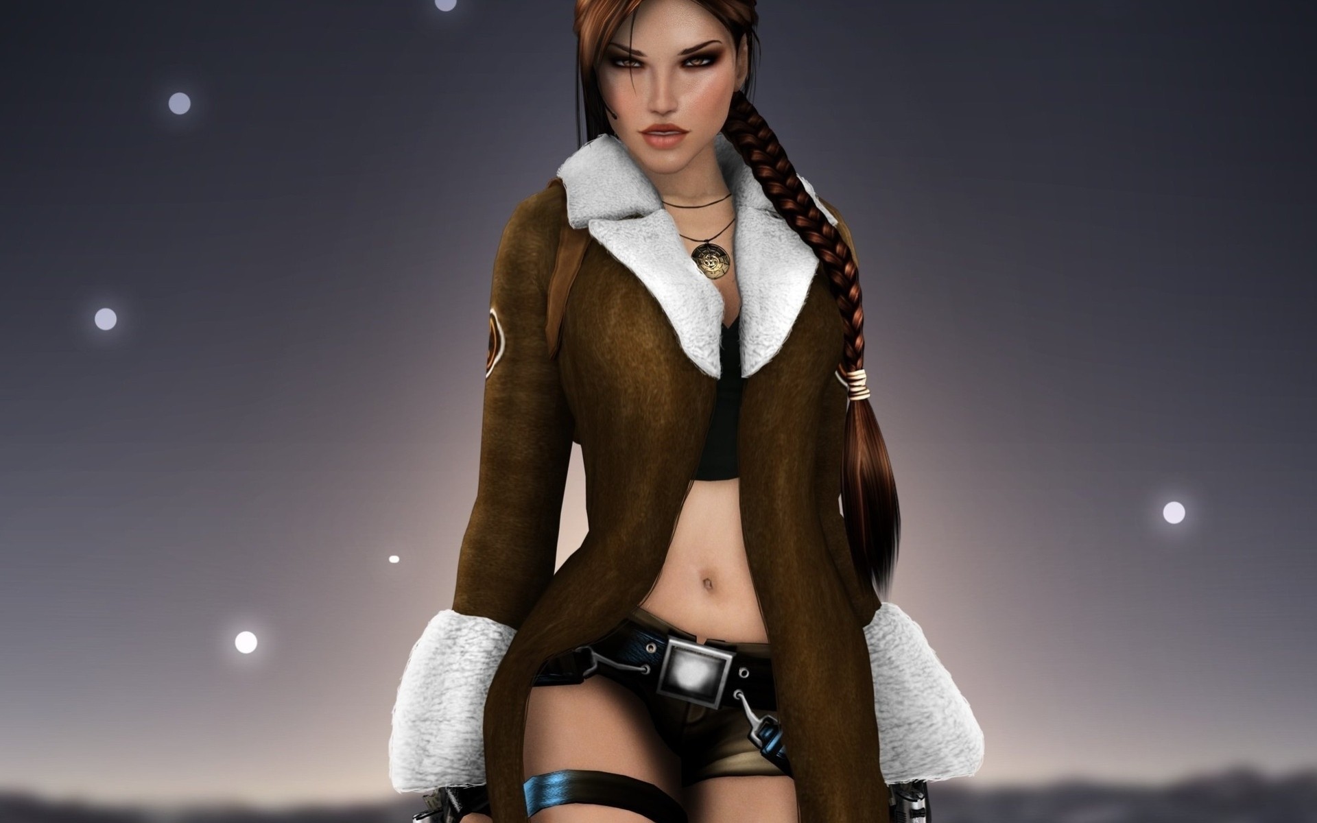 visage fille lara croft jeu vue