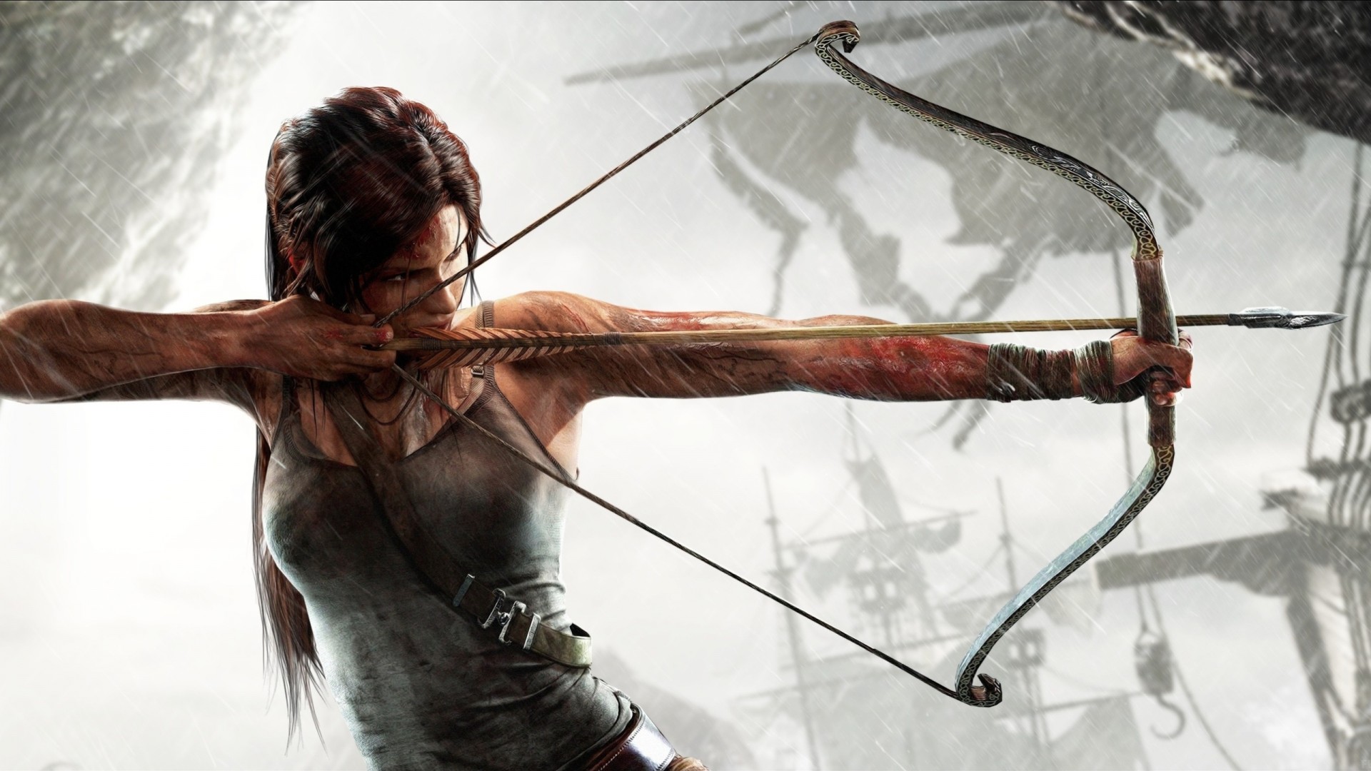 arco chica lara croft cuerda flecha