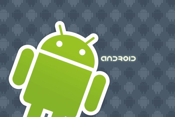 Bild des Android-Logos auf blauem Hintergrund