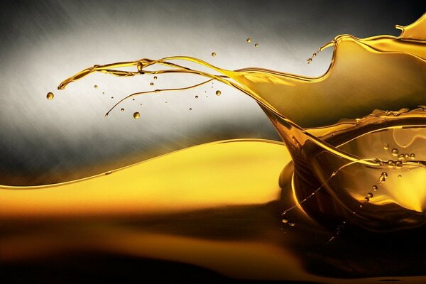 Splashing yellow oil