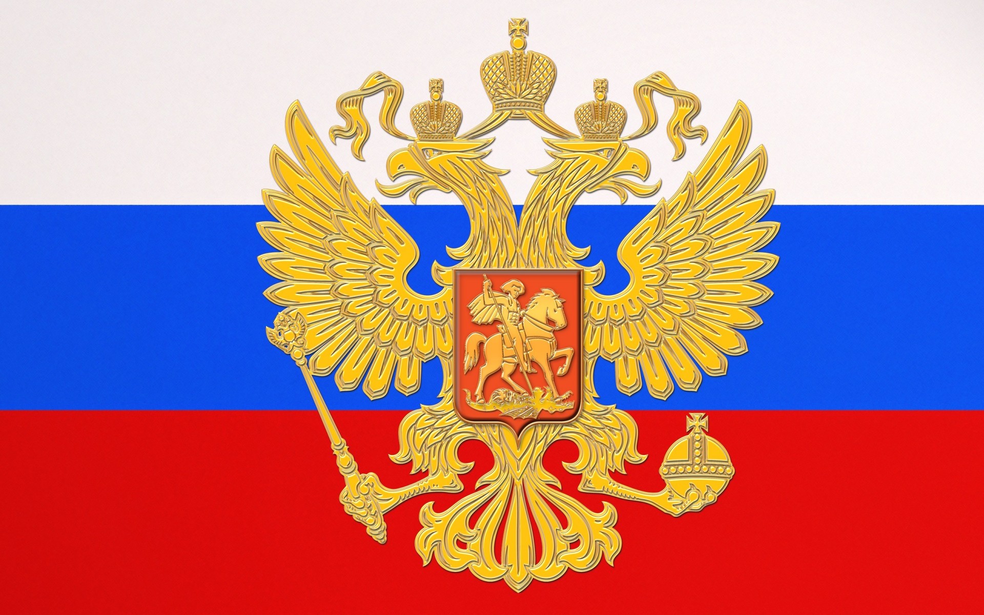 russia flag tricolor coat of arm