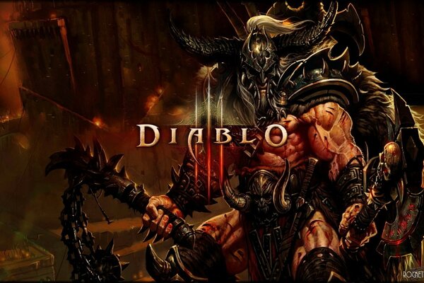 Emblema di Diablo III con l eroe del gioco