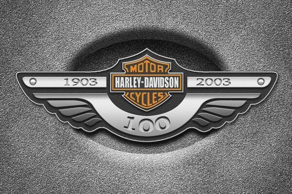 Logotipo de Harley davidson en estilo metálico