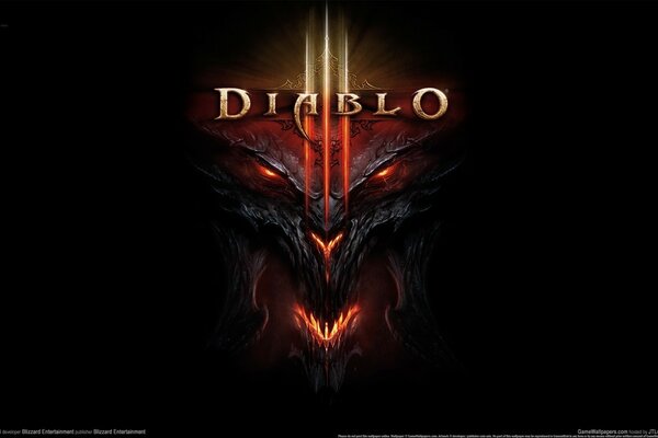 Na czarnym tle Demon diablo