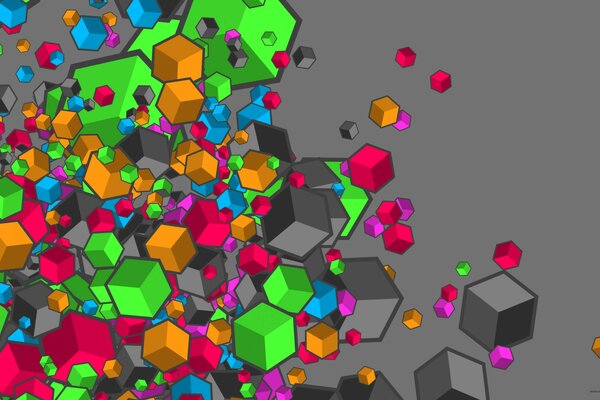 Cubos de dispersión hermosos multicolores