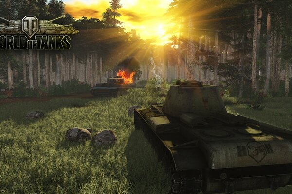 Photo of a fragment of the tank game, summer offensive