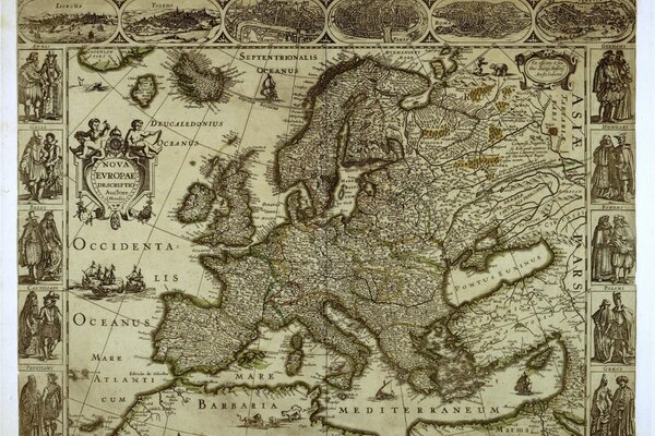 An old map depicting Europe