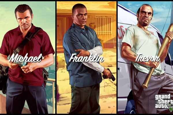 Les trois personnages principaux de gta5