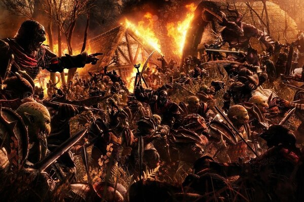 Image of the battle in the dragon age game