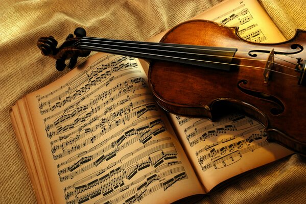 Ein Buch mit Noten zum Erlernen des Geigenspiels