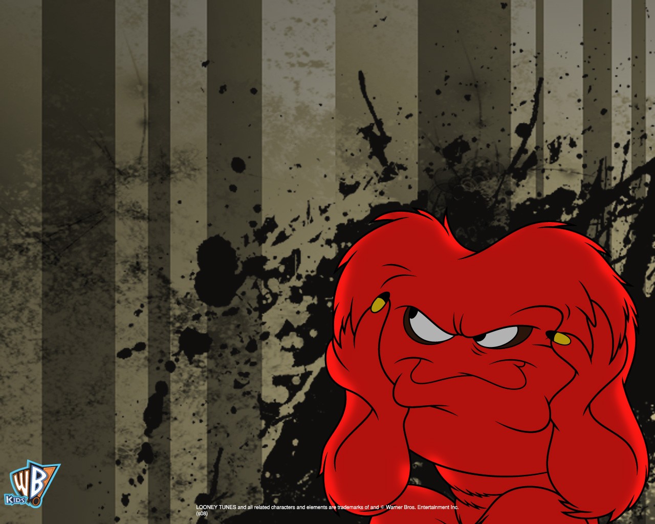 cartoon monster red background