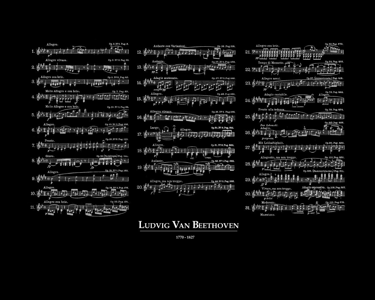 ludwig van beethoven stave minimalism