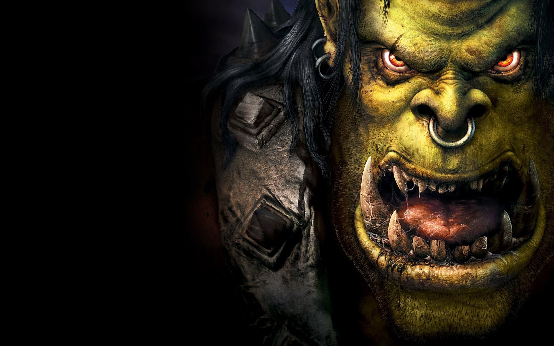 ork warcraft black background fantasy storm mmorpg