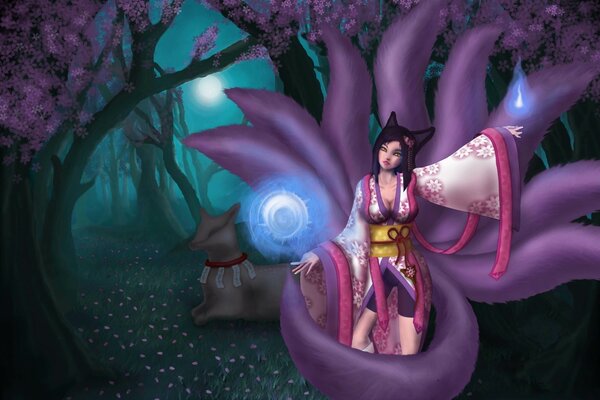 Arte del juego League of Legends con una chica