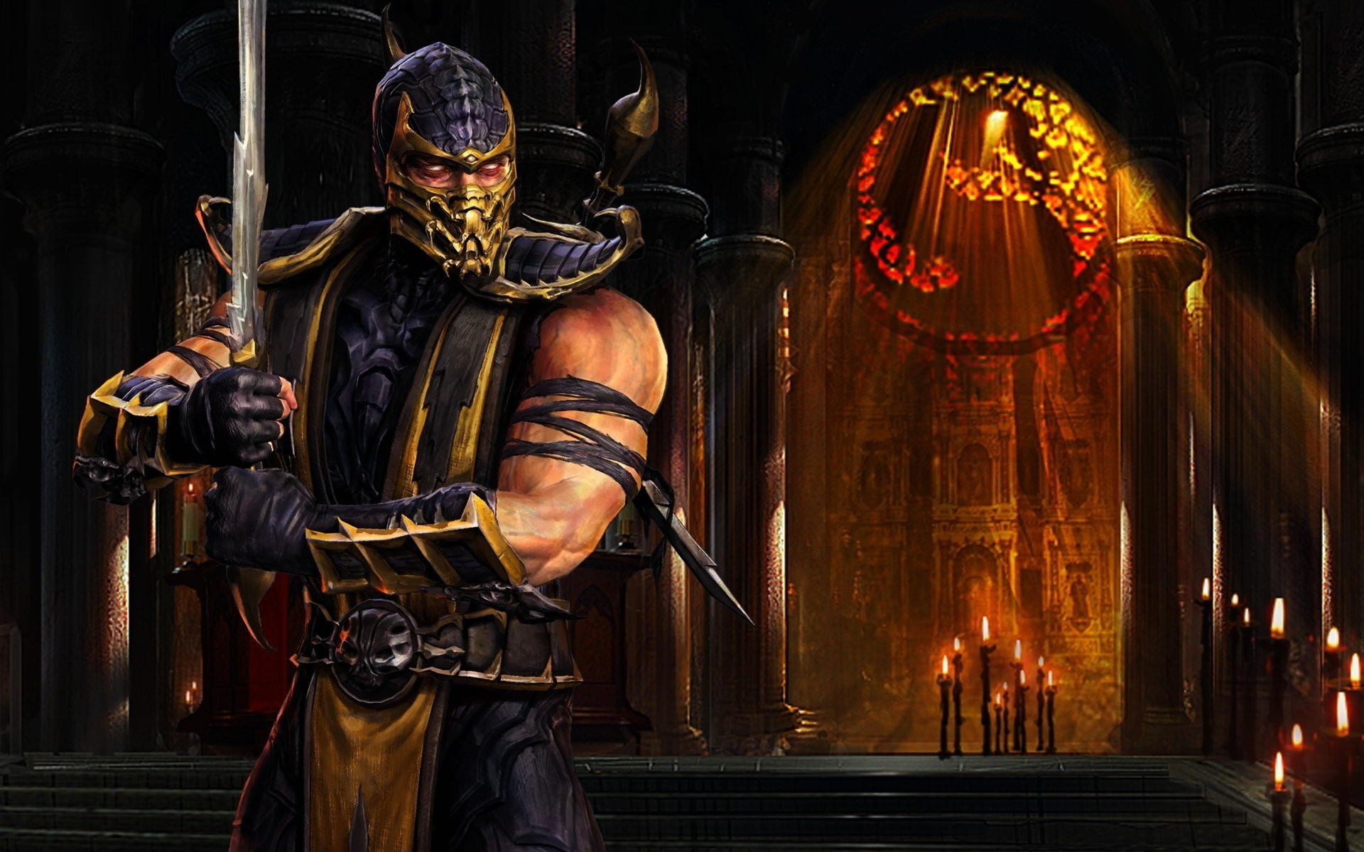 arte mortal kombat scorpione gioco