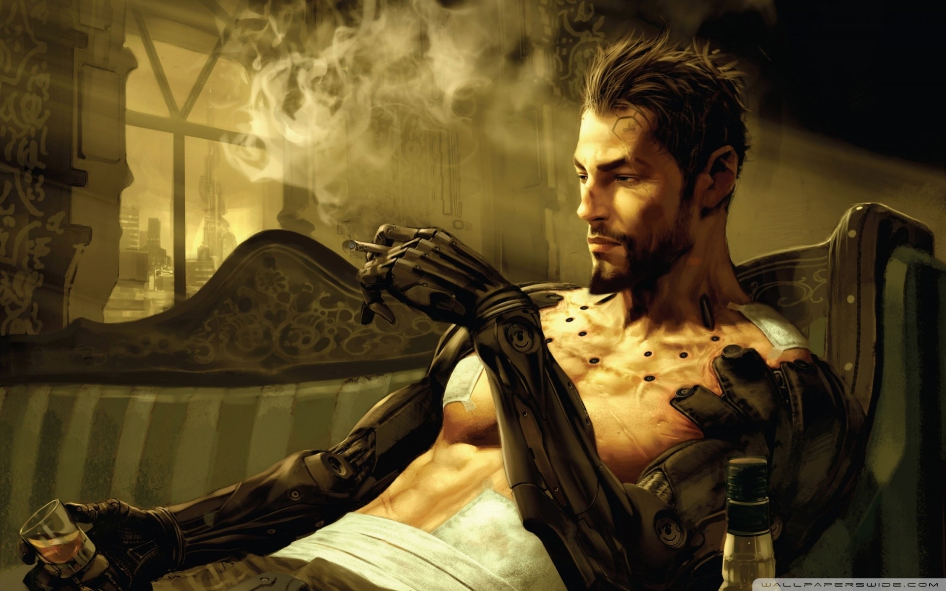 adam jensen deus ex rpg cyberpunk fantastyka