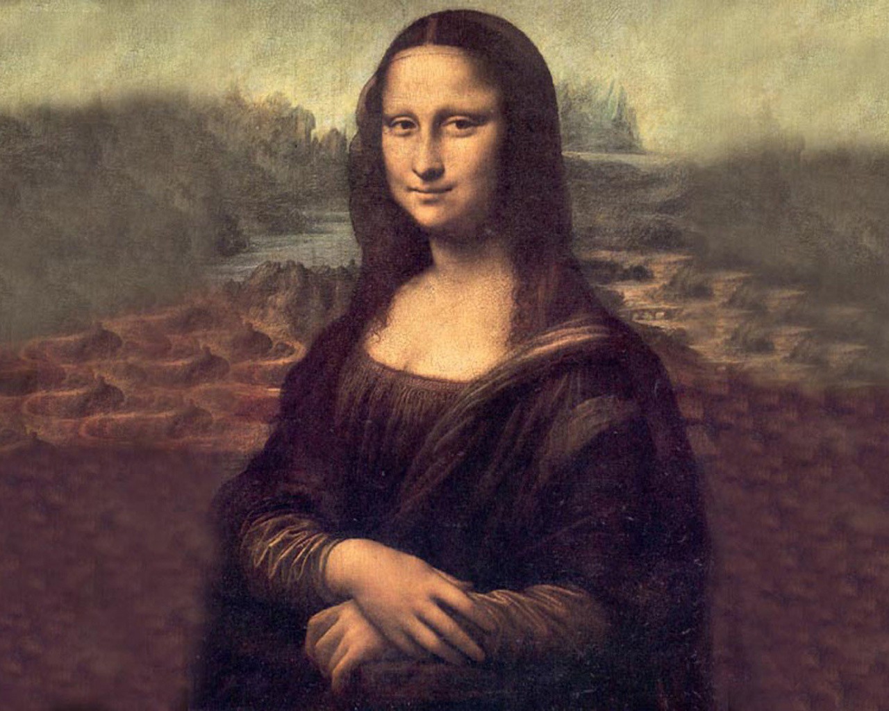 mona lisa art painting pattern