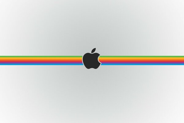 Official Apple badge on a multicolored background