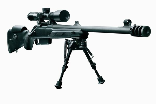 Fusil de sniper professionnel sur fond blanc