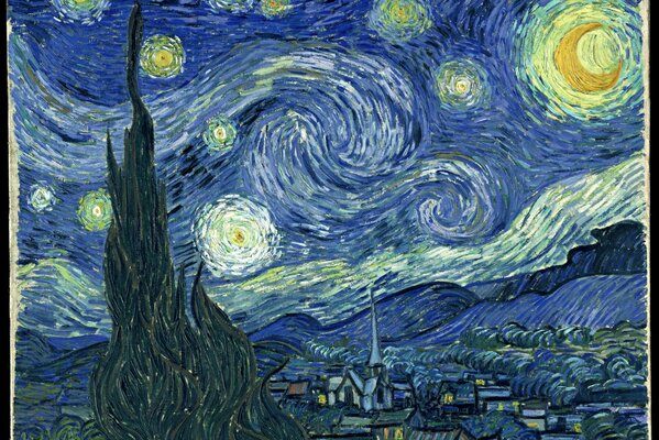 Pintura de van Gogh noche estrellada