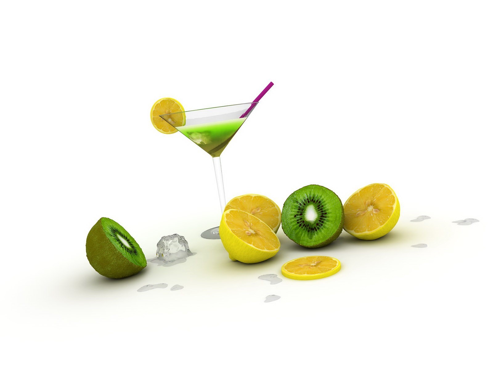 cocktail kiwi minimalismus