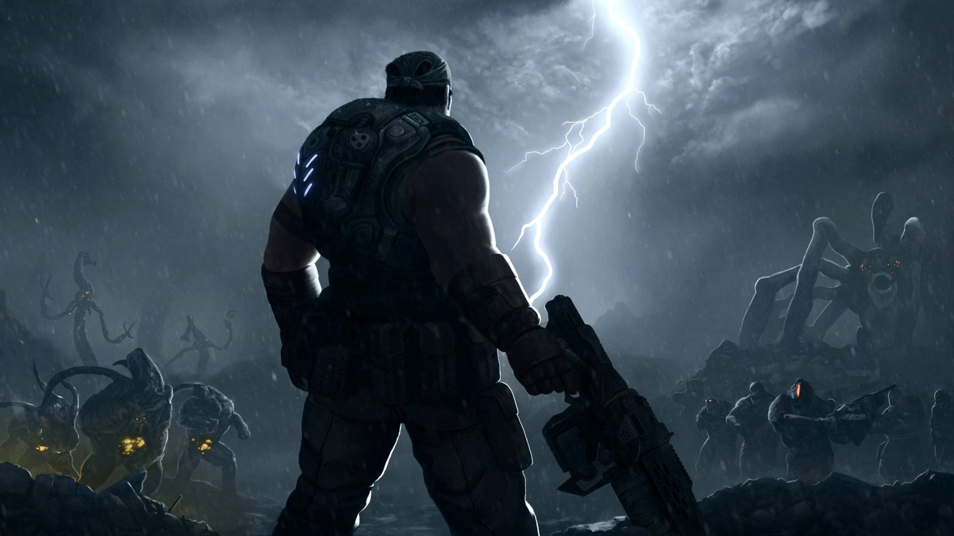 rain clouds marcus fenix lightning