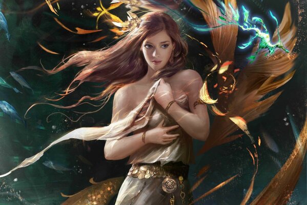 La magia de la pintura con una chica y un dragón