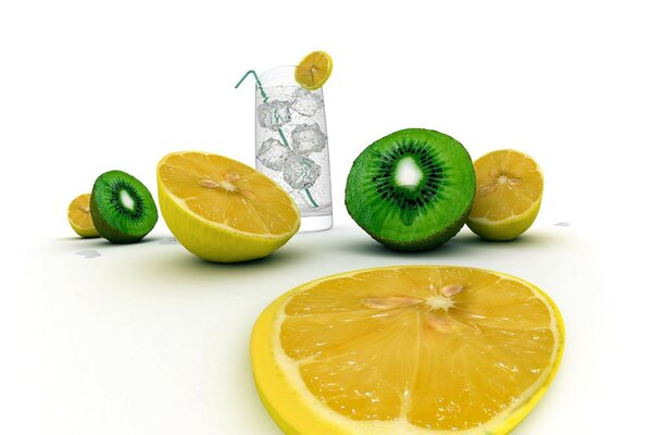 Healthy water with lemon slices