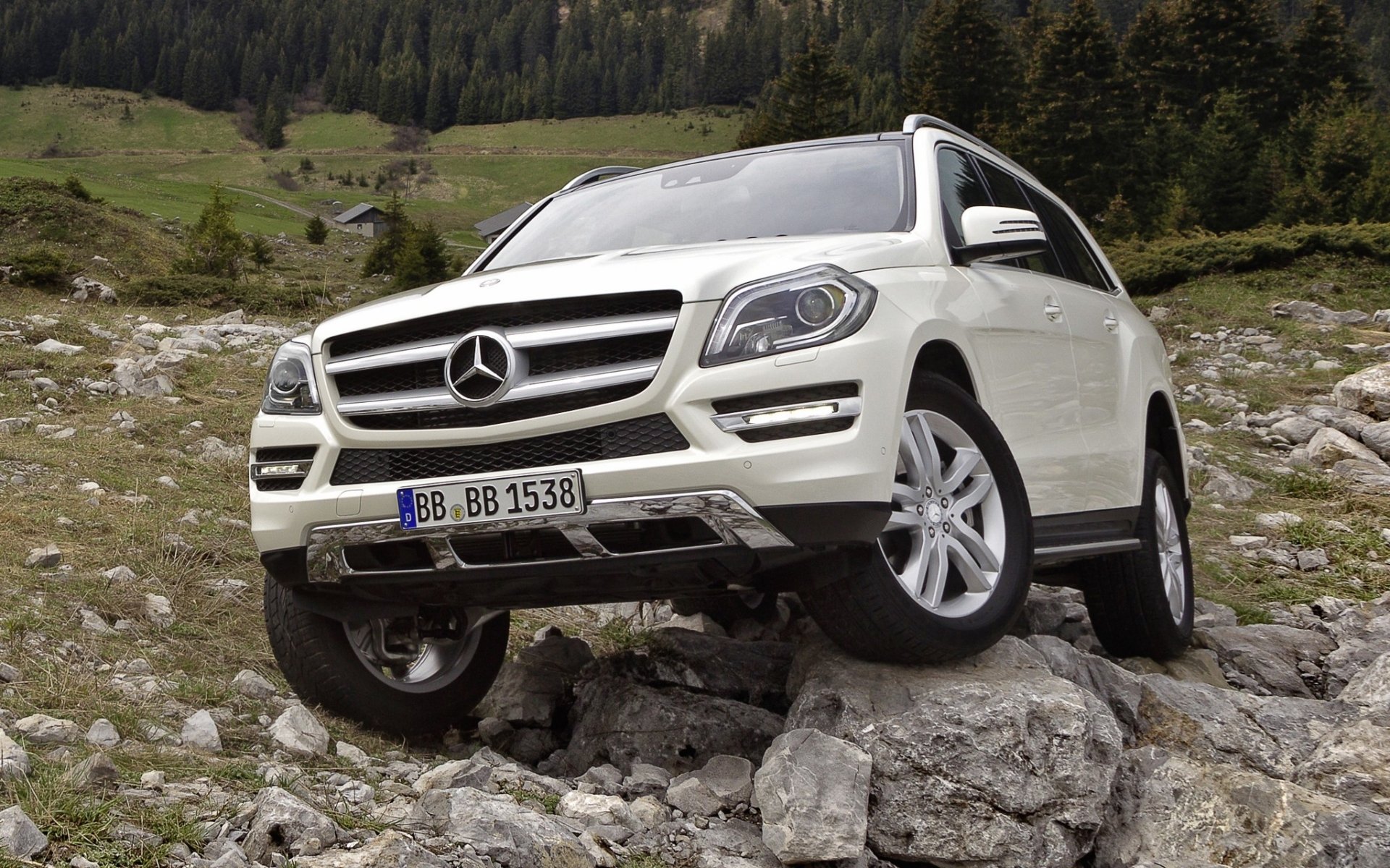 mercedes-benz gl blueefficiency mercedes benz gl jeep suv frente blanco piedras bosque