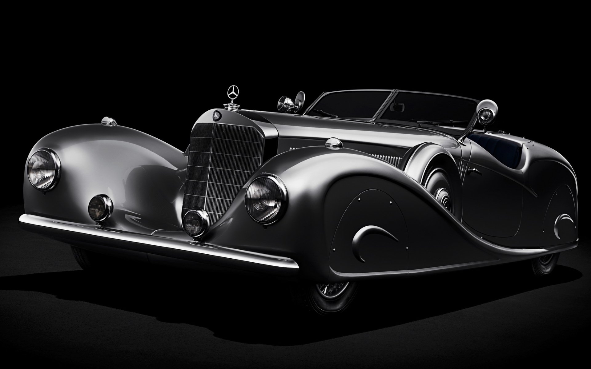 mercedes-benz 500k stromlinien roadster von erdman & amp ; rossi 1936 mercedes retro halbdunkel