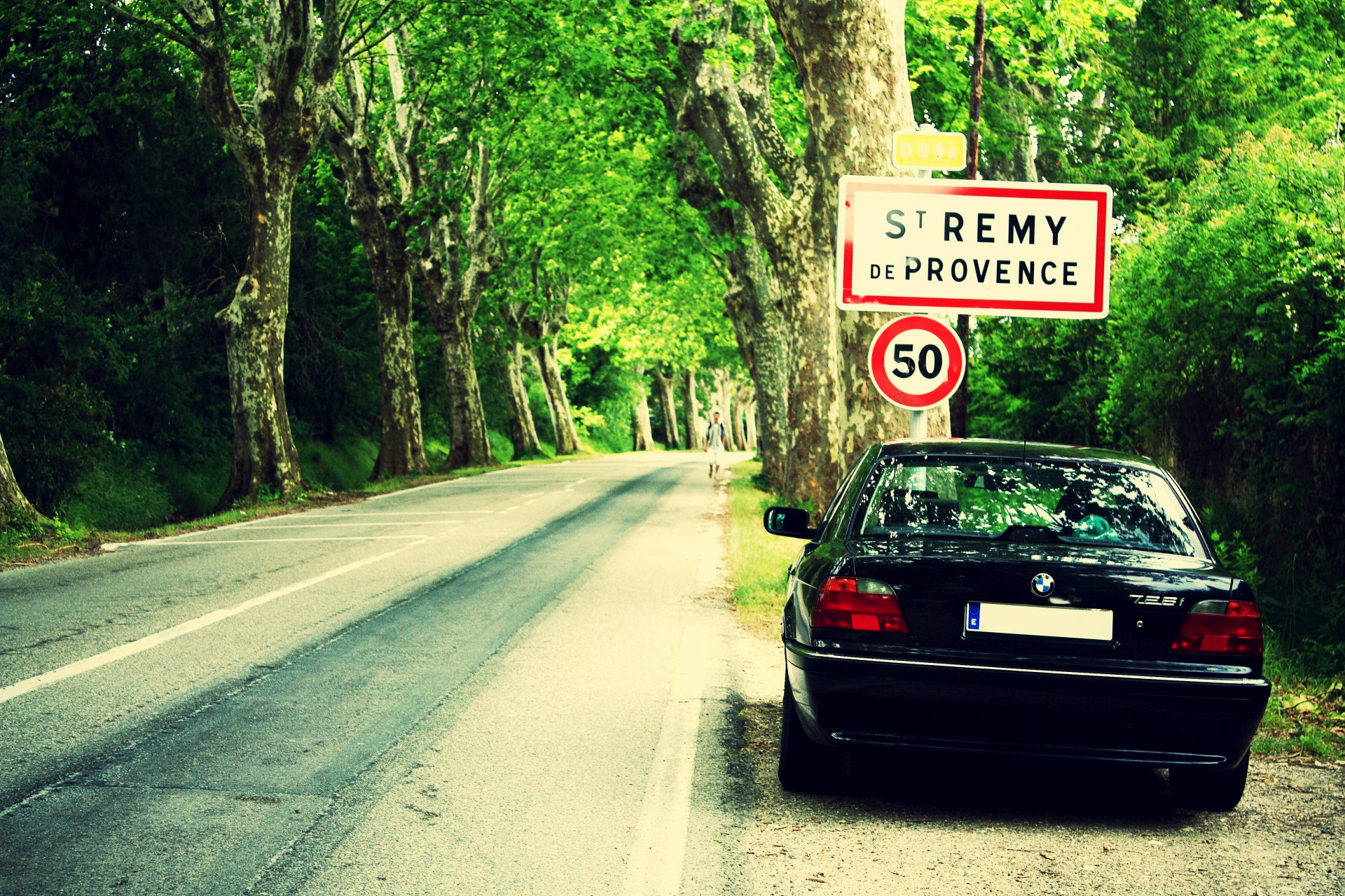 bmw e38 straße wald scheinwerfer boomer seven