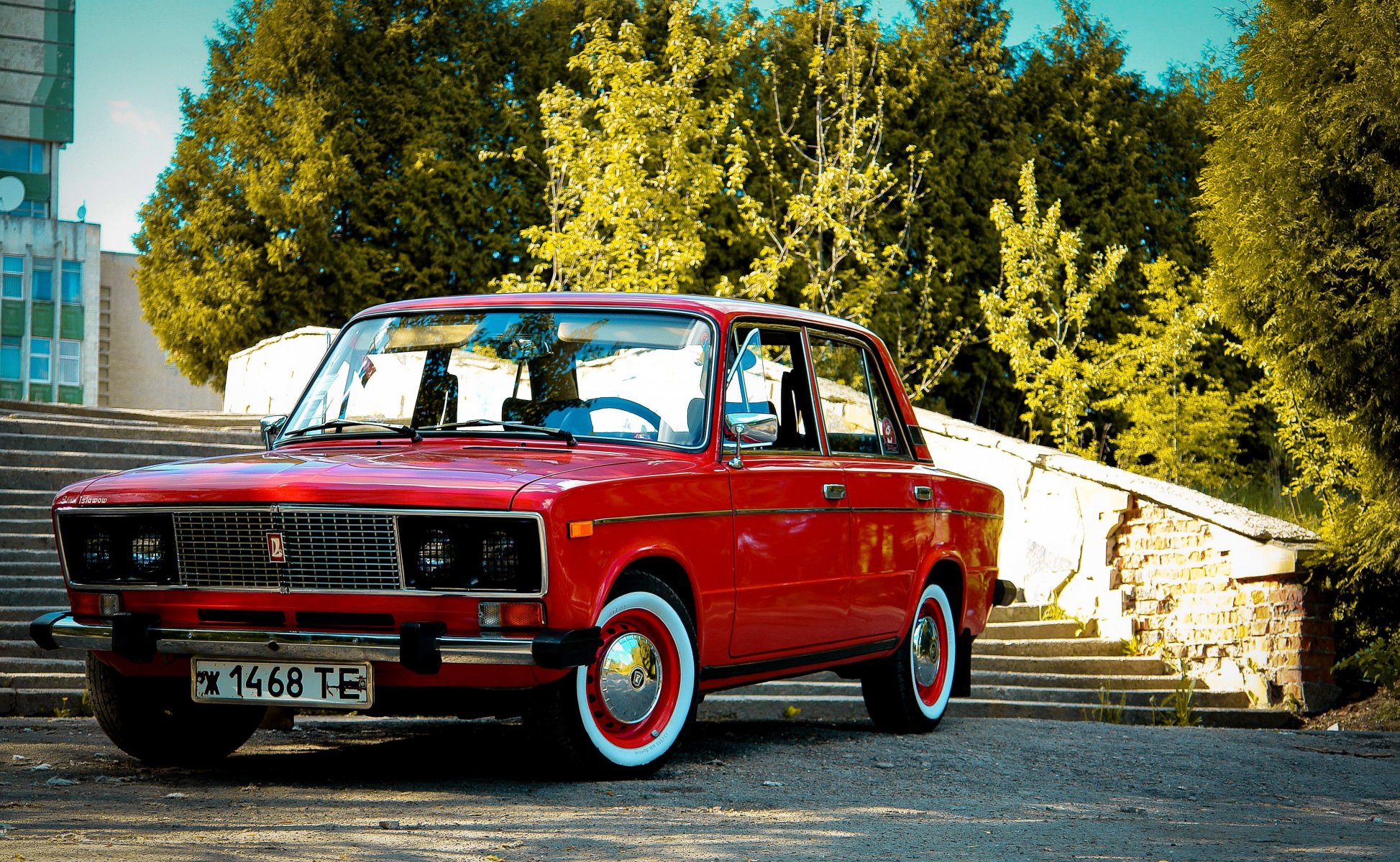 lada zhiguli vaz rouge shoha rétro classique légende fond d écran fond