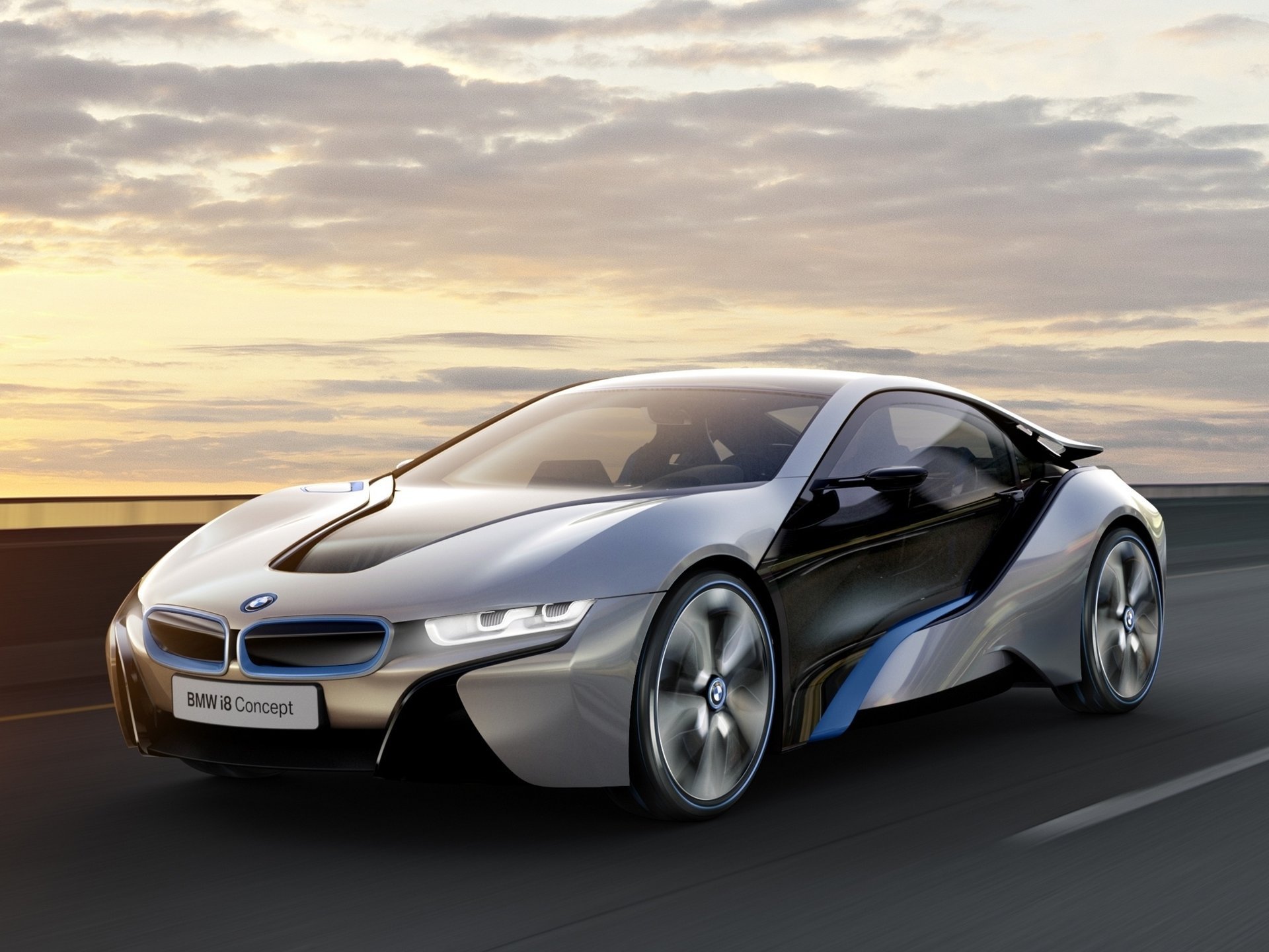 bmw i8 concepto i8 puesta de sol cielo concepto bmw