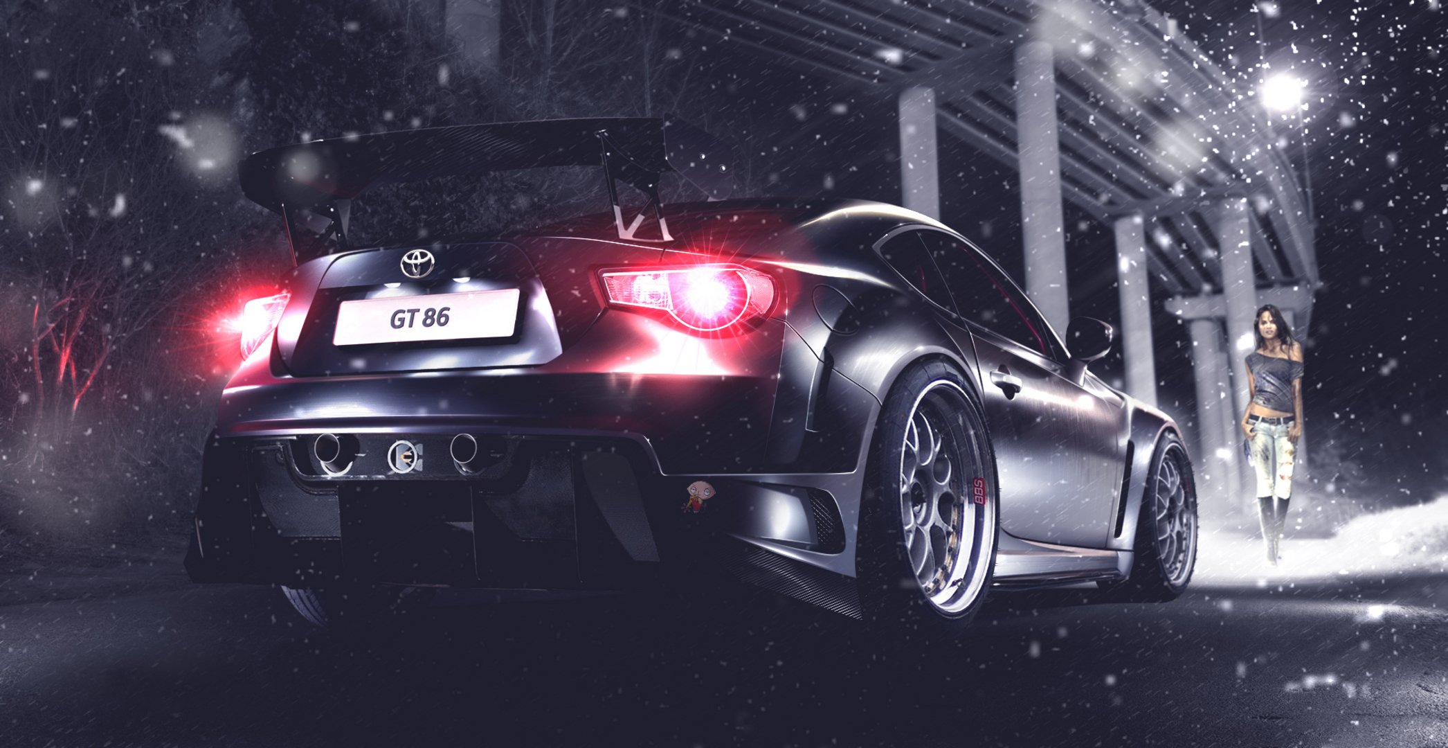 toyota gt 86 silvery rear bbs chrissy teigen stewie griffin snow bridge