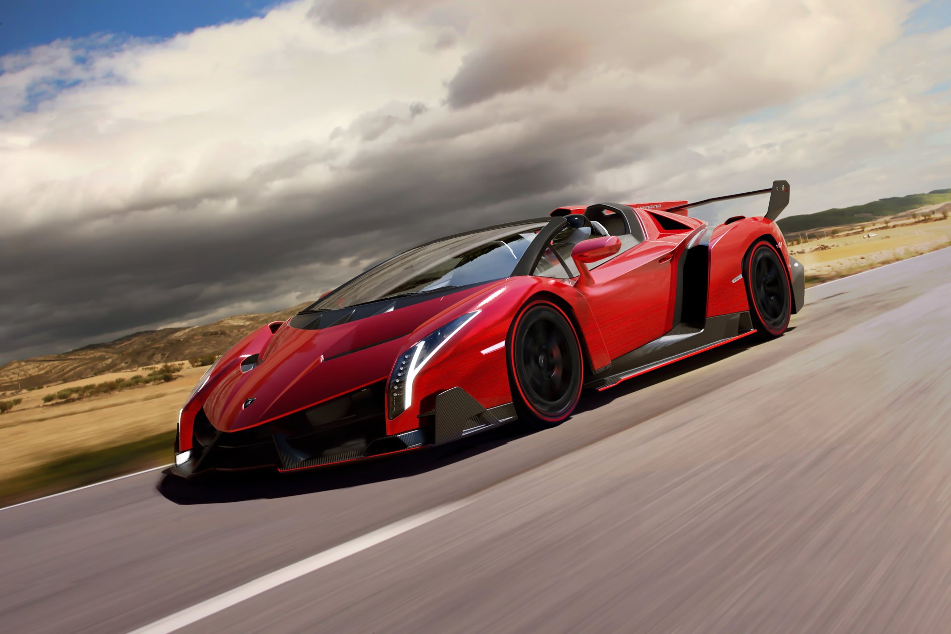 lamborghini veneno родстер суперкар ламборгини автообои в движении