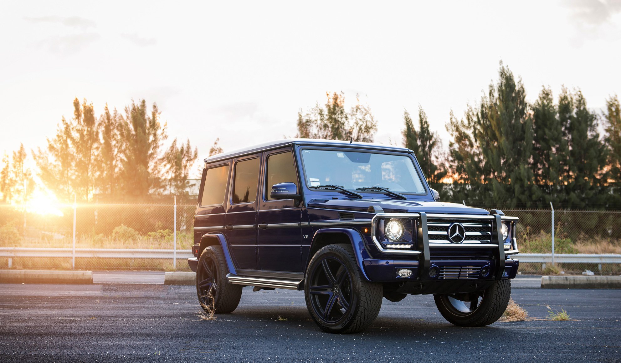 mercedes g55 amg clase g mercedes suv azul tuning llantas helic