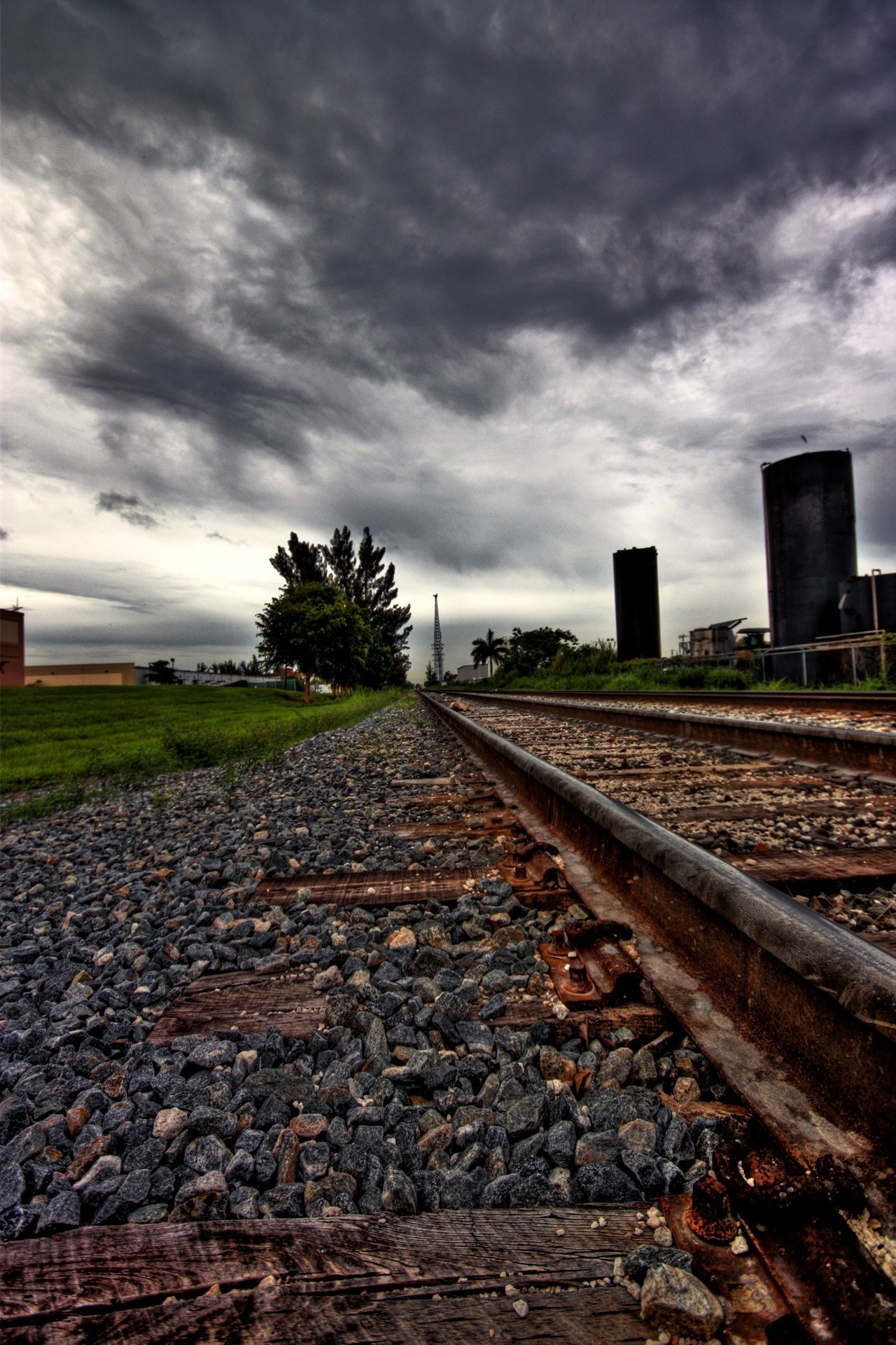 orage chemin rails