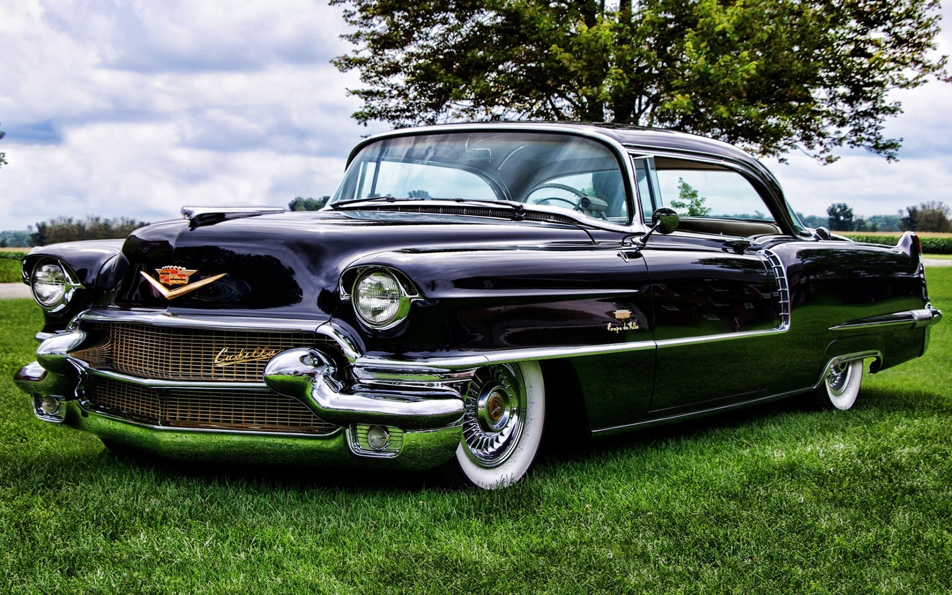 cadillac soixante-deux coupé de ville 1956 cadillac avant arbre ciel