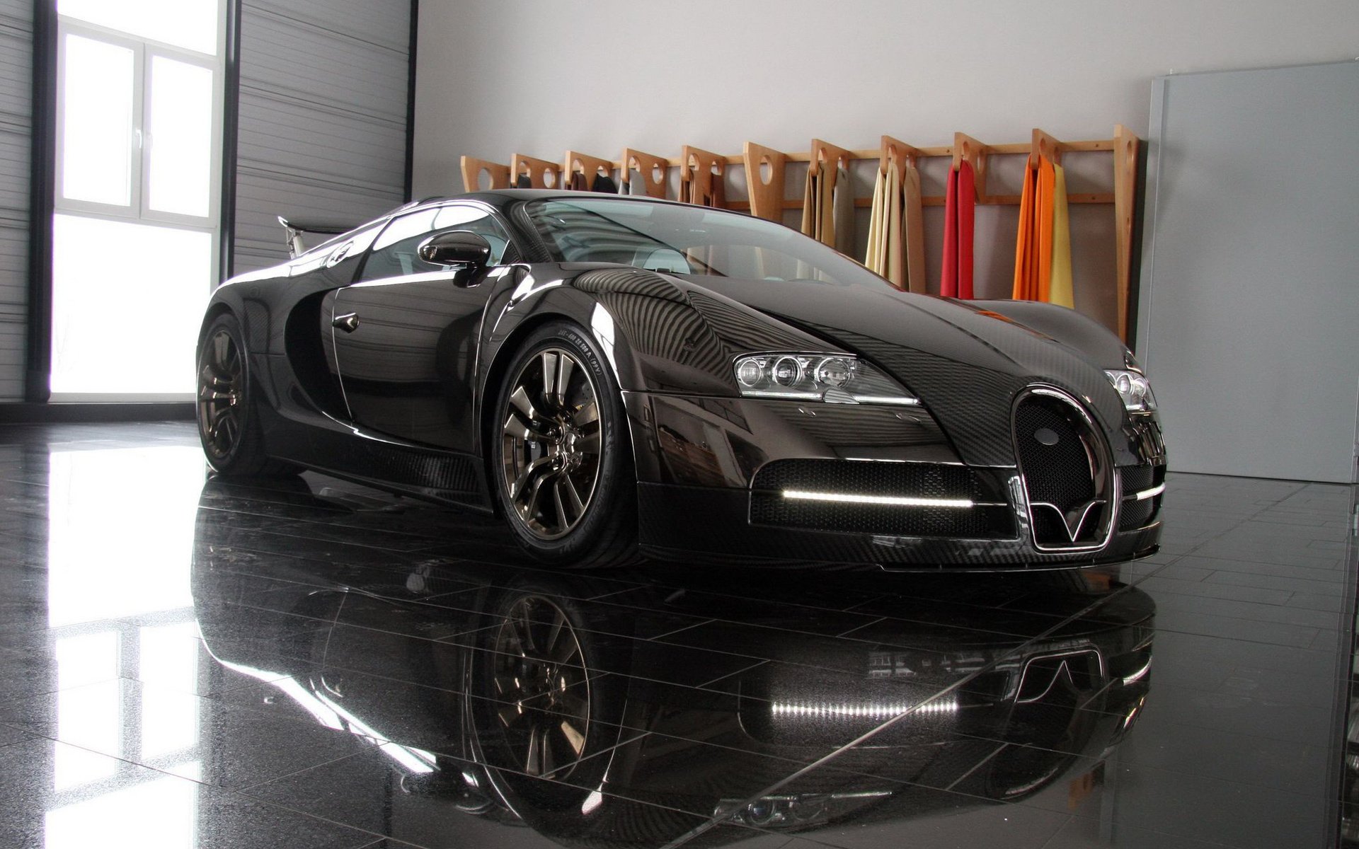 bugatti veyron noir tuning voiture de luxe