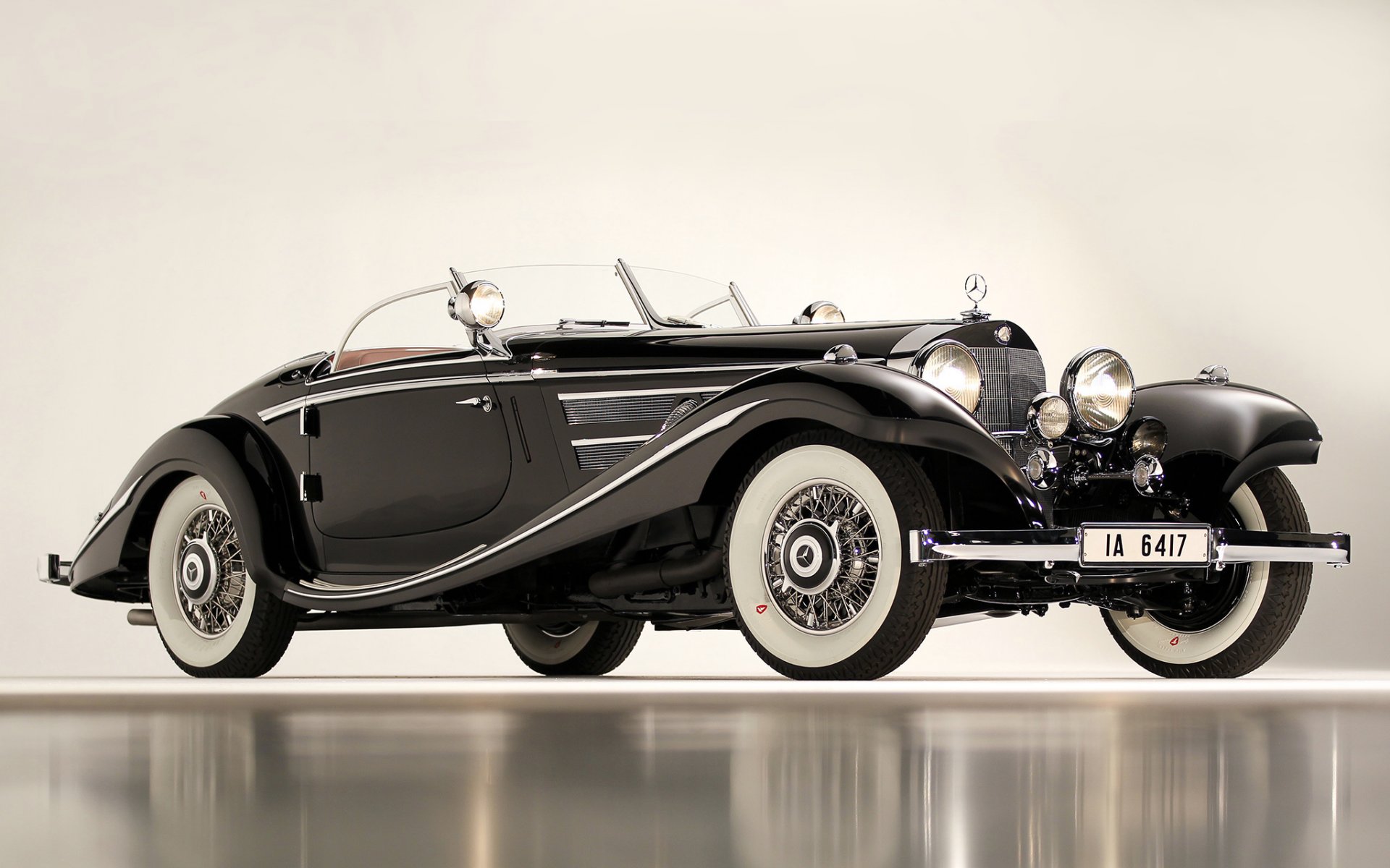 mersedes 1936 540k special roadster klasyczne samochody czarny